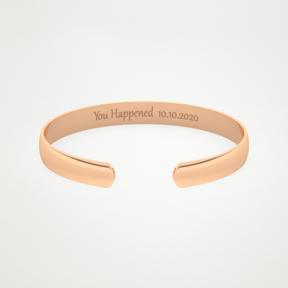 Custom Engraved Gold Cuff Bracelet – 14K/18K Gold & 925 Silver 7