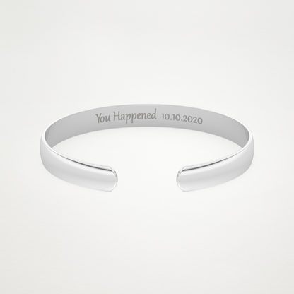 Custom Engraved Gold Cuff Bracelet – 14K/18K Gold & 925 Silver 1