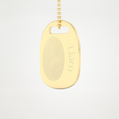 Custom Personalized Fingerprint Pendant Necklace – 14K/18K Gold & 925 Silver 7