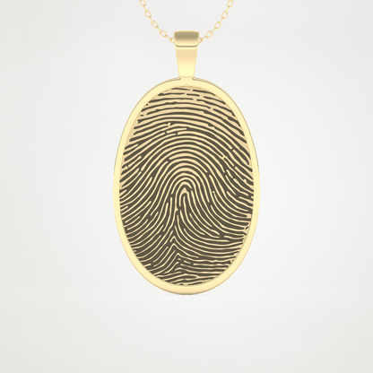 Custom Fingerprint Pendant Necklace – 14K/18K Gold & 925 Silver 6