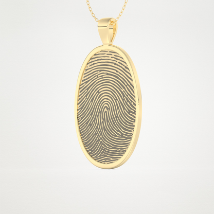 Custom Fingerprint Pendant Necklace – 14K/18K Gold & 925 Silver 7