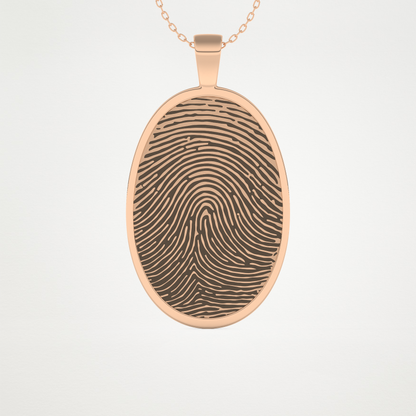 Custom Fingerprint Pendant Necklace – 14K/18K Gold & 925 Silver 11