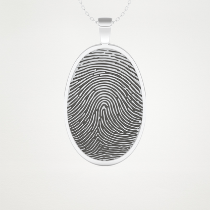 Custom Fingerprint Pendant Necklace – 14K/18K Gold & 925 Silver 1