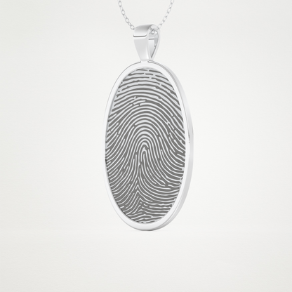 Custom Fingerprint Pendant Necklace – 14K/18K Gold & 925 Silver 3