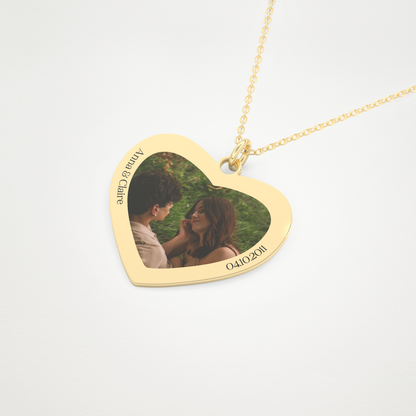 Custom Photo Printed Pendant Necklace – 14K/18K Gold & 925 Silver 8