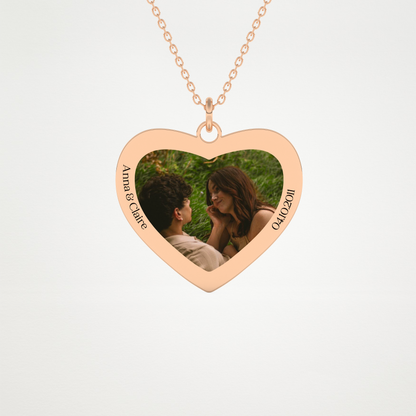 Custom Photo Printed Pendant Necklace – 14K/18K Gold & 925 Silver 12