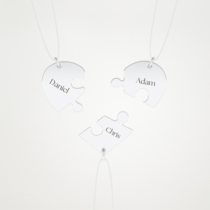 Custom Engraved Split Hearts Pendant Necklace – 14K/18K Gold & 925 Silver 2