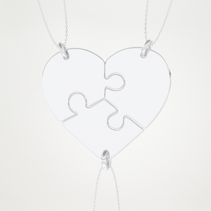 Custom Engraved Split Hearts Pendant Necklace – 14K/18K Gold & 925 Silver 5