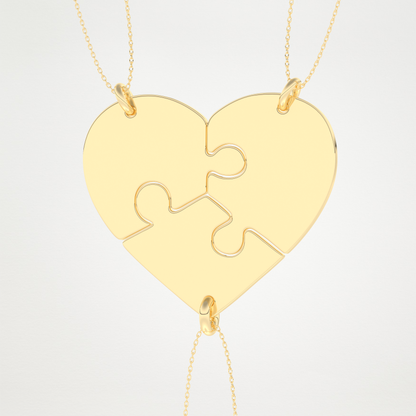 Custom Engraved Split Hearts Pendant Necklace – 14K/18K Gold & 925 Silver 11