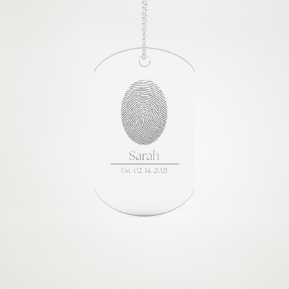 Custom Personalized Fingerprint Pendant Necklace – 14K/18K Gold & 925 Silver 1