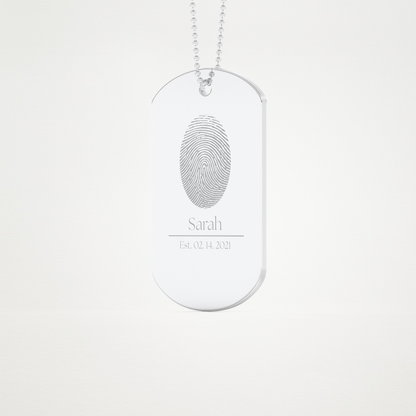 Custom Personalized Fingerprint Pendant Necklace – 14K/18K Gold & 925 Silver 2
