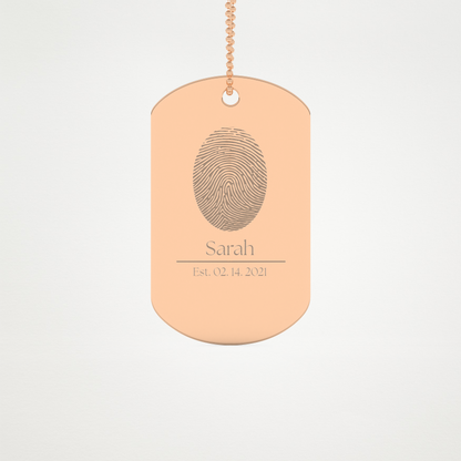 Custom Personalized Fingerprint Pendant Necklace – 14K/18K Gold & 925 Silver 11