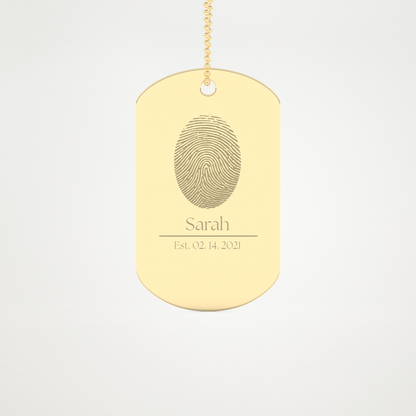 Custom Personalized Fingerprint Pendant Necklace – 14K/18K Gold & 925 Silver 6