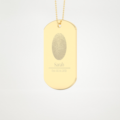 Custom Personalized Fingerprint Pendant Necklace – 14K/18K Gold & 925 Silver 10