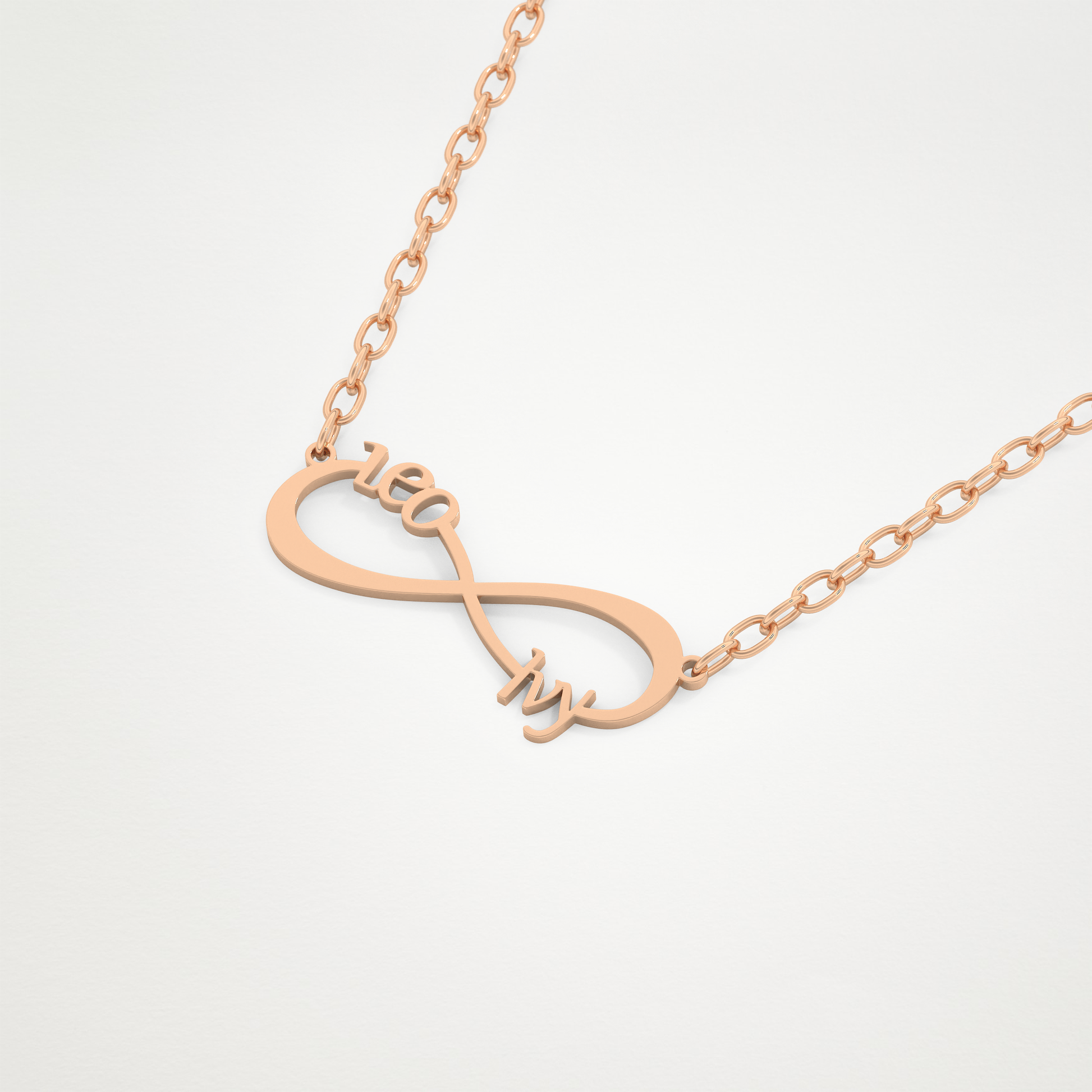 Custom Personalized Infinity Pendant Necklace – 14K/18K Gold & 925 Silver 15