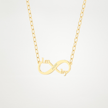 Custom Engraved Infinity Pendant Necklace – 14K/18K Gold & 925 Silver 6