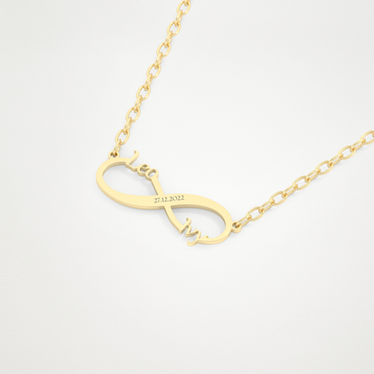 Custom Engraved Infinity Pendant Necklace – 14K/18K Gold & 925 Silver 10