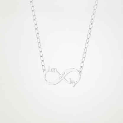 Custom Engraved Infinity Pendant Necklace – 14K/18K Gold & 925 Silver 2