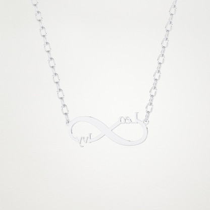 Custom Engraved Infinity Pendant Necklace – 14K/18K Gold & 925 Silver 4