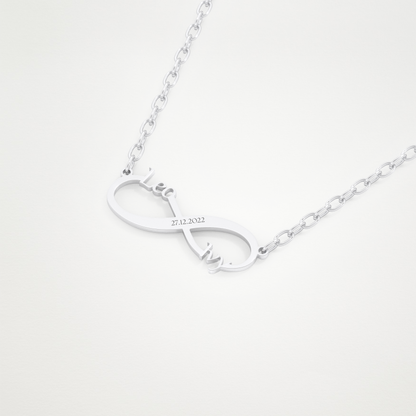 Custom Engraved Infinity Pendant Necklace – 14K/18K Gold & 925 Silver 5