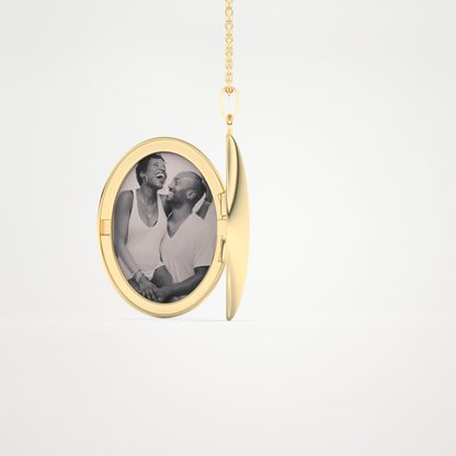 Custom Photo Mini Locket Necklace – 14K/18K Gold & 925 Silver 8