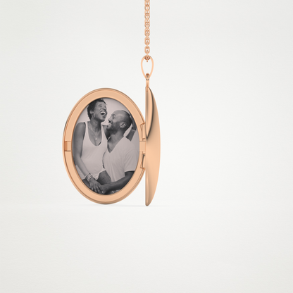 Custom Photo Mini Locket Necklace – 14K/18K Gold & 925 Silver 13