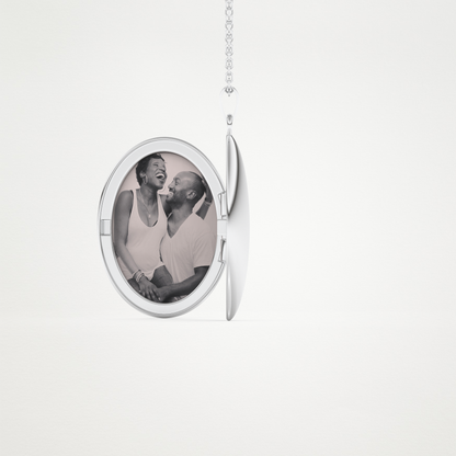 Custom Photo Mini Locket Necklace – 14K/18K Gold & 925 Silver 3