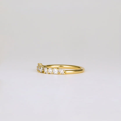 0.38 TCW Baguette, Pear, Oval & Round Shaped Half Eternity Moissanite Wedding Band