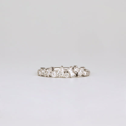 0.57 TCW Round, Baguette, Pear & Marquise Shaped Multi Stone Moissanite Wedding Band