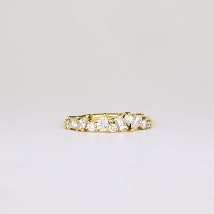 0.57 TCW Round, Baguette, Pear & Marquise Shaped Multi Stone Moissanite Wedding Band