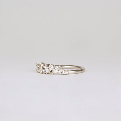 0.57 TCW Round, Baguette, Pear & Marquise Shaped Multi Stone Moissanite Wedding Band