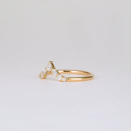 0.17 TCW Round Shaped V-Shape Moissanite Wedding Band