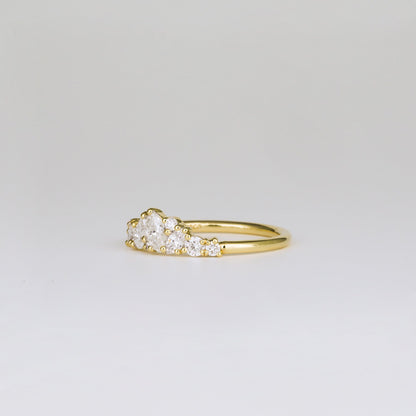 0.61 TCW Baguette, Pear, Marquise & Round Shaped Multi Stone Moissanite Wedding Band