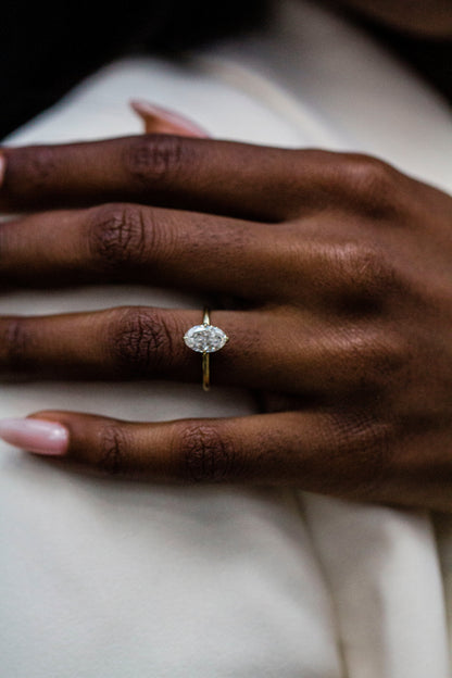 2.9 Carats Emerald Pave Styled Moissanite Engagement Ring