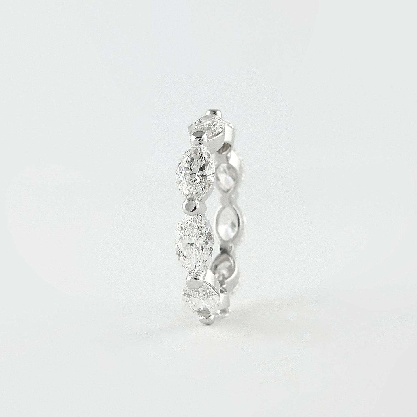 2.1 CT Marquise Bubble Prong Setting Moissanite Wedding Band 4