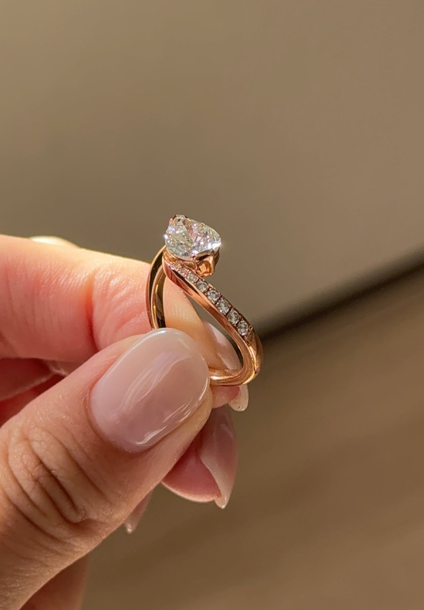 Marquise Shaped Three Stone Lab Grown Diamond Engagement Ring