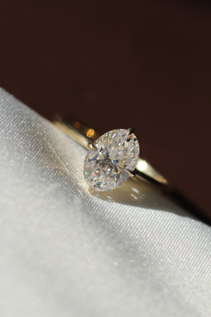 Marquise Shaped Three Stone Lab Grown Diamond Engagement Ring