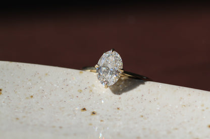 Marquise Shaped Three Stone Lab Grown Diamond Engagement Ring