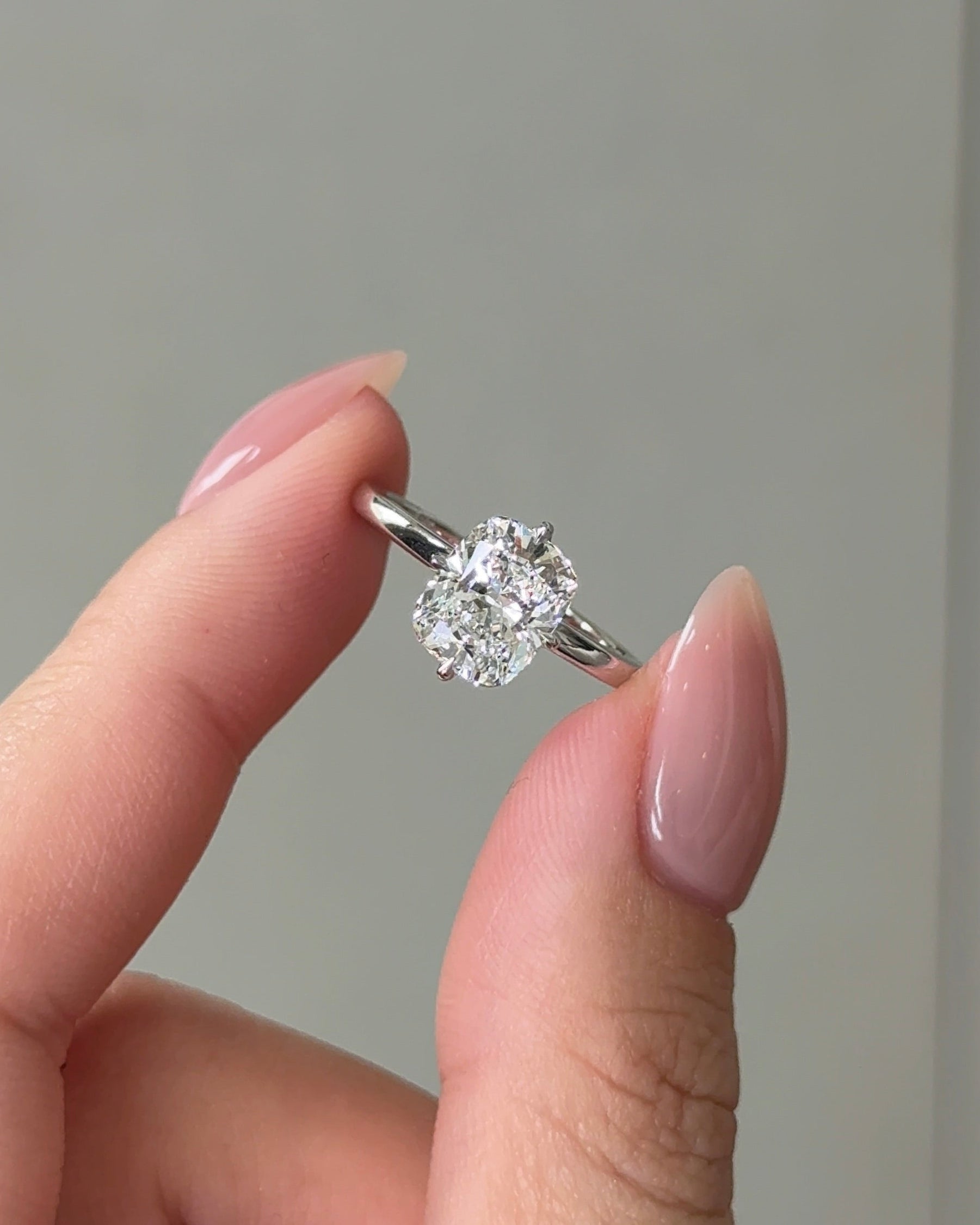 Marquise Shaped Three Stone Lab Grown Diamond Engagement Ring