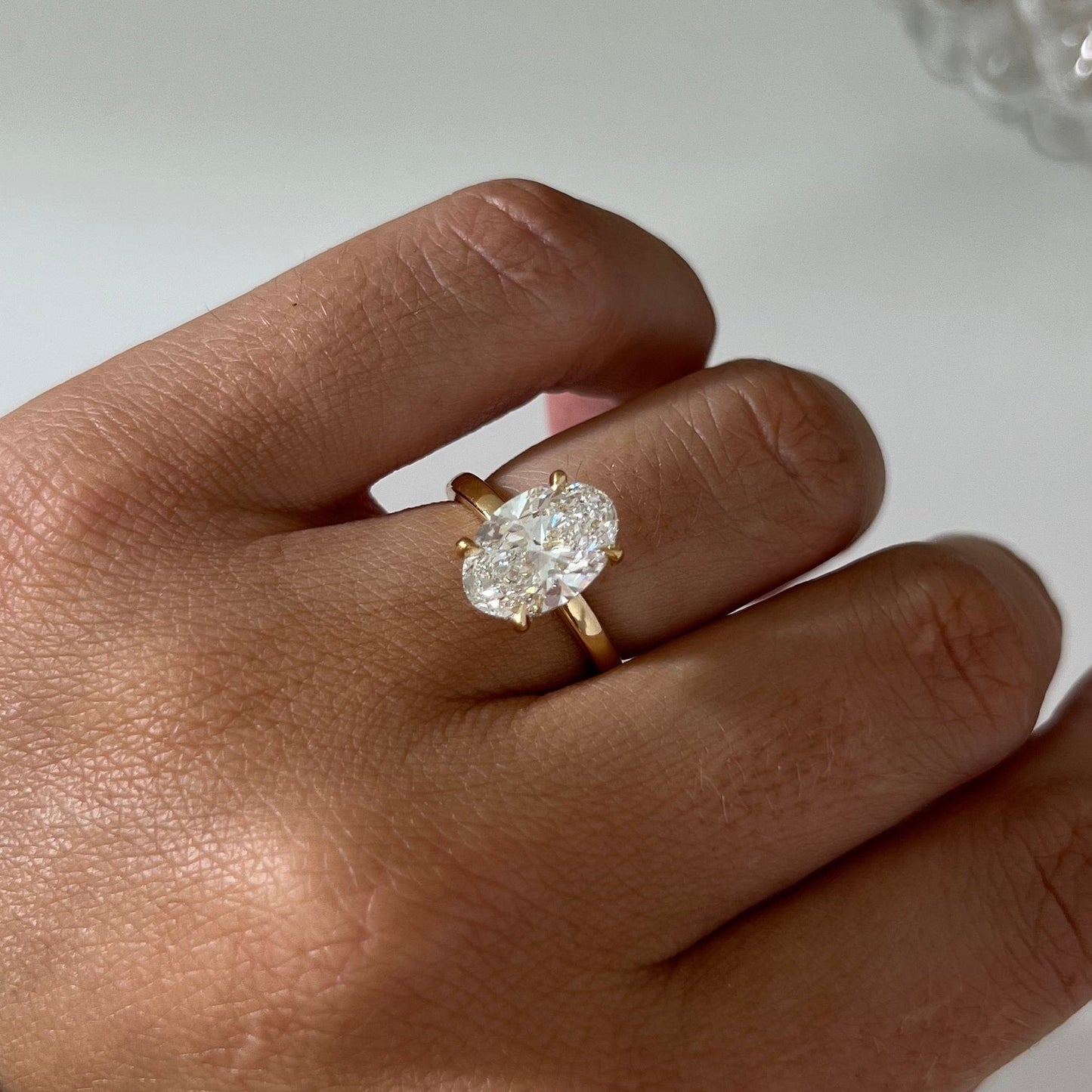 Marquise Shaped Three Stone Lab Grown Diamond Engagement Ring