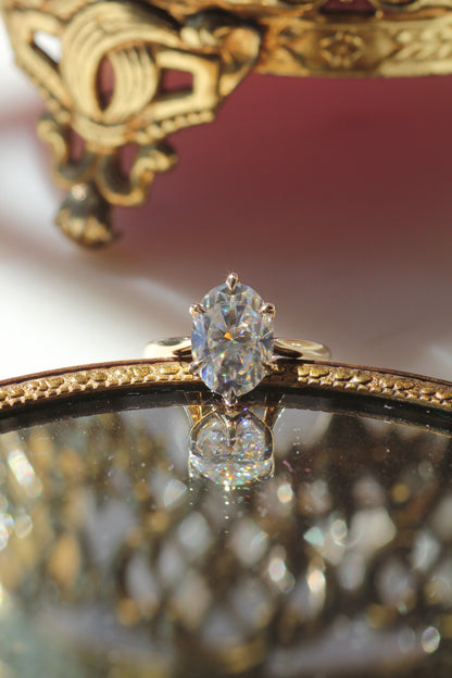 Marquise Shaped Three Stone Lab Grown Diamond Engagement Ring