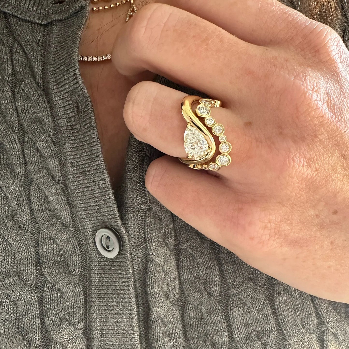 Timeless 0.6 TCW Round Stones Full Bezel Moissanite Diamond Wedding Band