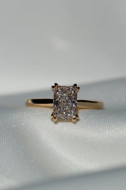Marquise Shaped Three Stone Lab Grown Diamond Engagement Ring