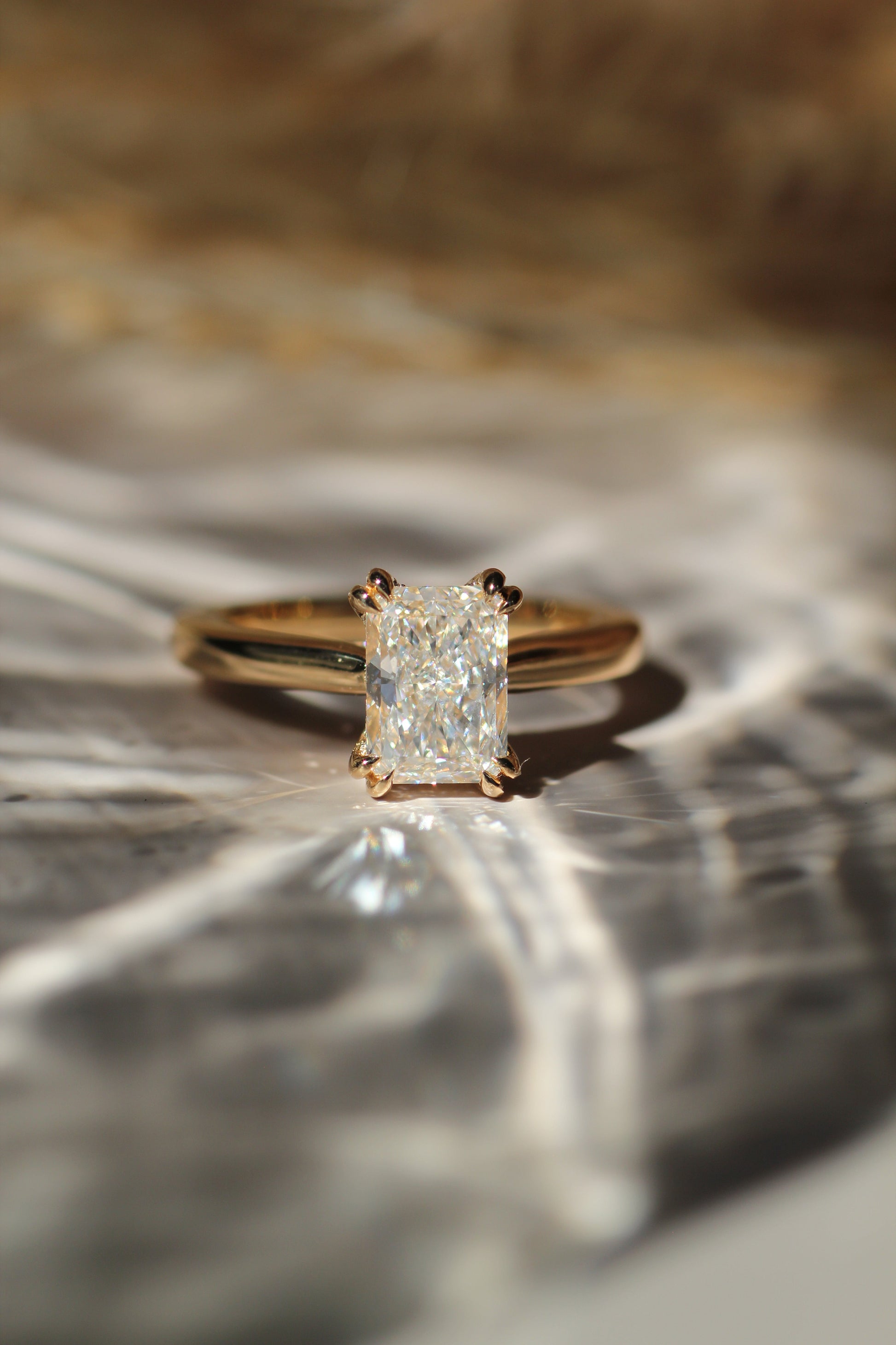 Marquise Shaped Three Stone Lab Grown Diamond Engagement Ring