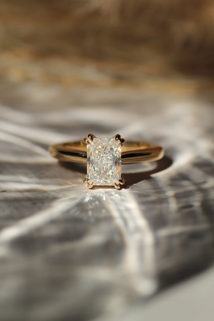 Marquise Shaped Three Stone Lab Grown Diamond Engagement Ring