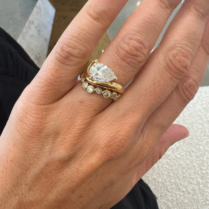 Timeless 0.6 TCW Round Stones Full Bezel Moissanite Diamond Wedding Band