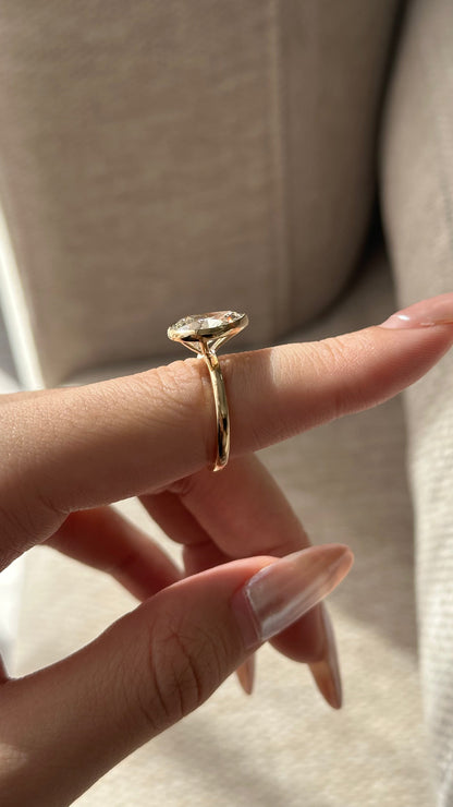 Marquise Shaped Three Stone Lab Grown Diamond Engagement Ring