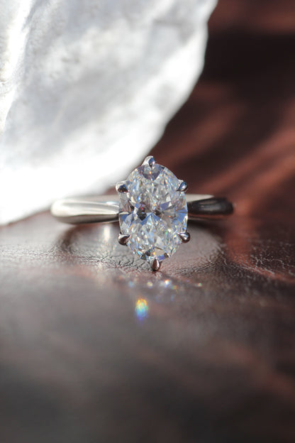 Marquise Shaped Three Stone Lab Grown Diamond Engagement Ring
