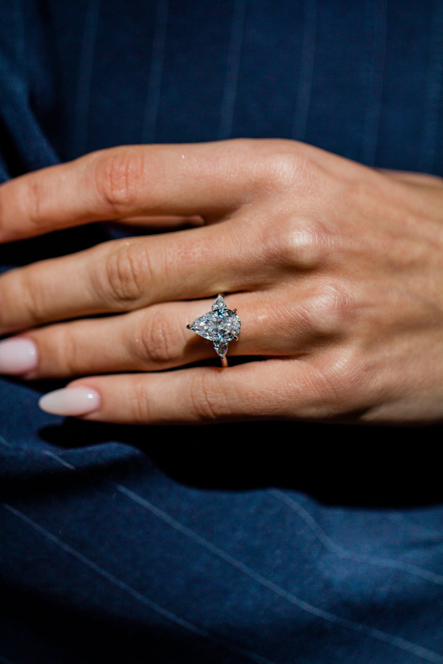 2.9 Carats Emerald Pave Styled Moissanite Engagement Ring