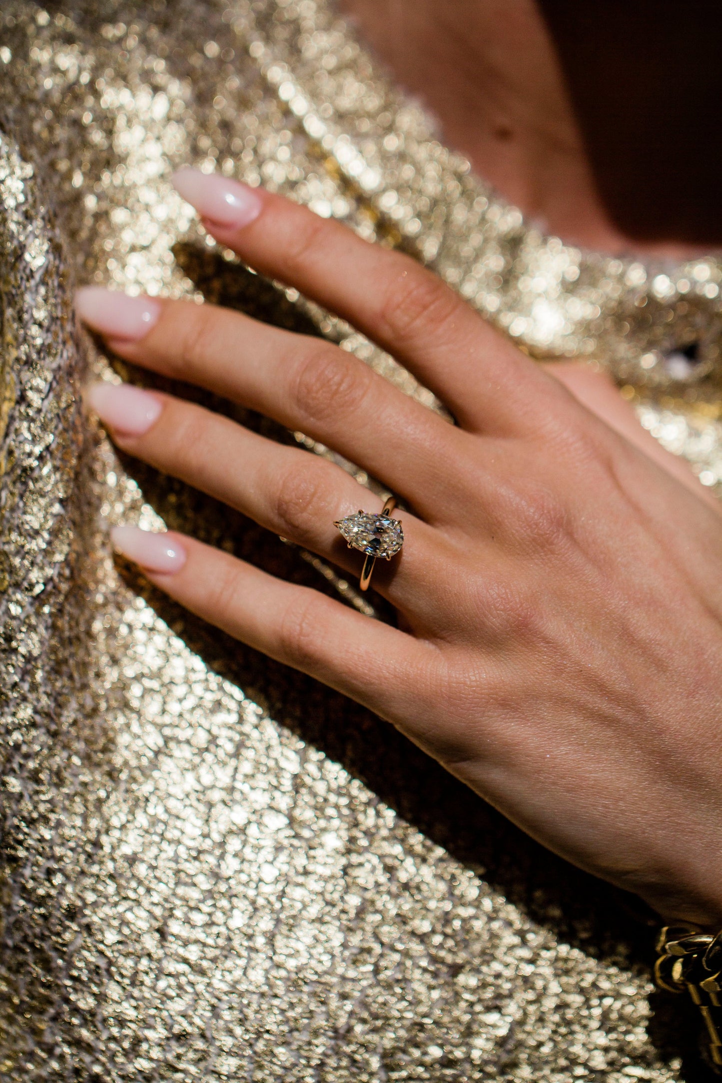 2.9 Carats Emerald Pave Styled Moissanite Engagement Ring